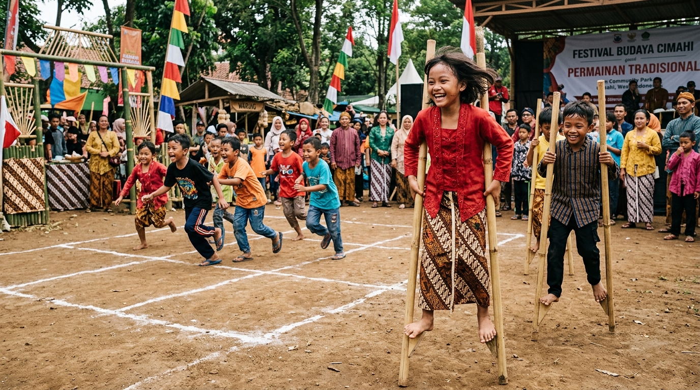 Lestarikan Warisan Budaya, Festival Olahraga Tradisional Meriahkan HUT ke-25 Kota Cimahi